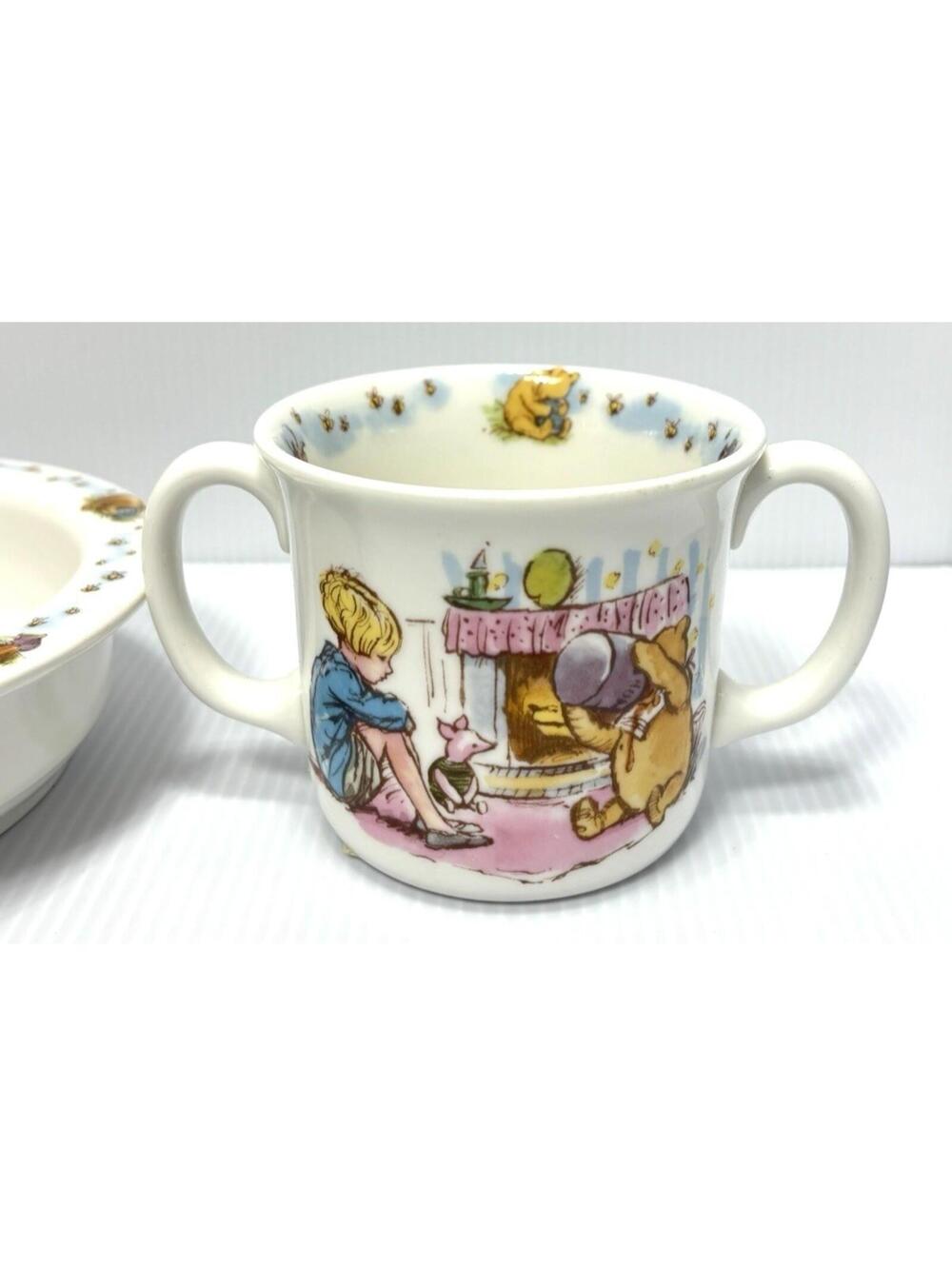 Royal Doulton Winnie the Pooh Feeding Set Bowl Double-Handled Mug Kids NEW 2pc - Picture 2 of 13